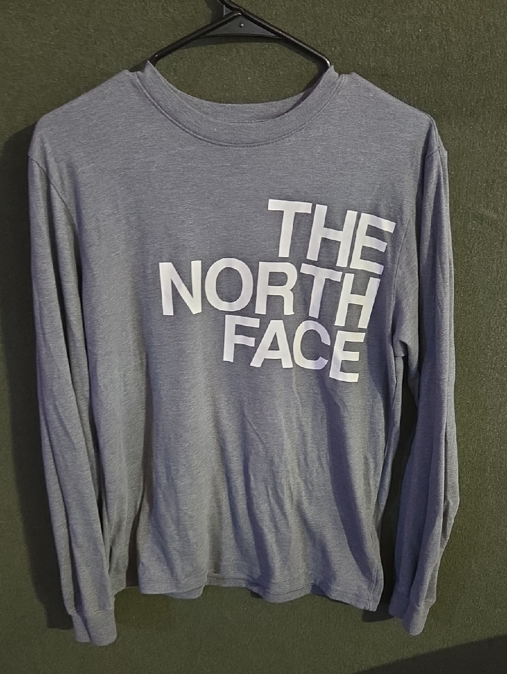 The North Face Heather Gray Long Sleeve Logo Shirt
